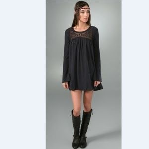 NIGHTCAP Black Boho Butterfly Bell Sleeves Dress